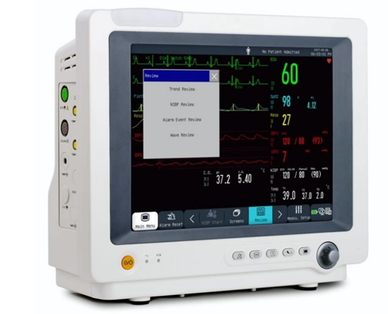 Advanced 12.1-Inch Bedside Patient Monitor | Rugged ICU Medical Equipment
