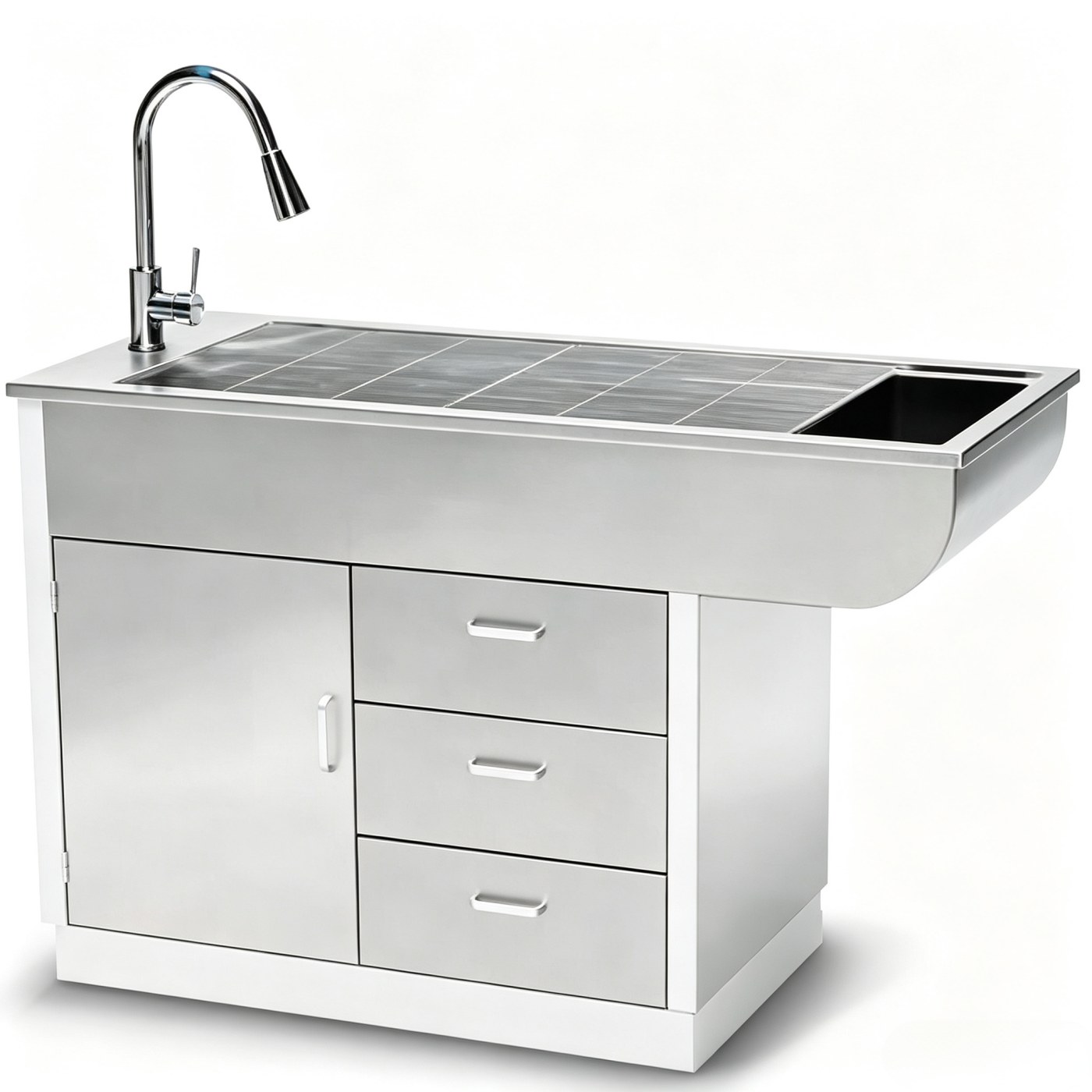 Stainless Steel Veterinary Preparation & Grooming Sink Cabinet | FKNMED